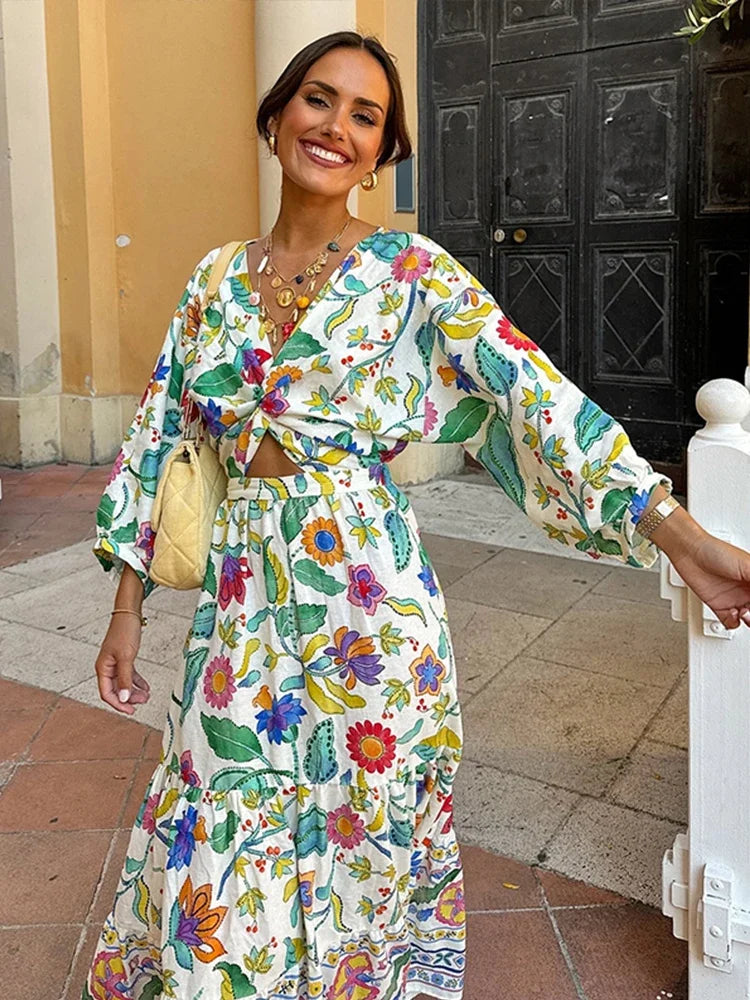 Women's Maxi Dress Floral Rayon Blend Bohemian Style