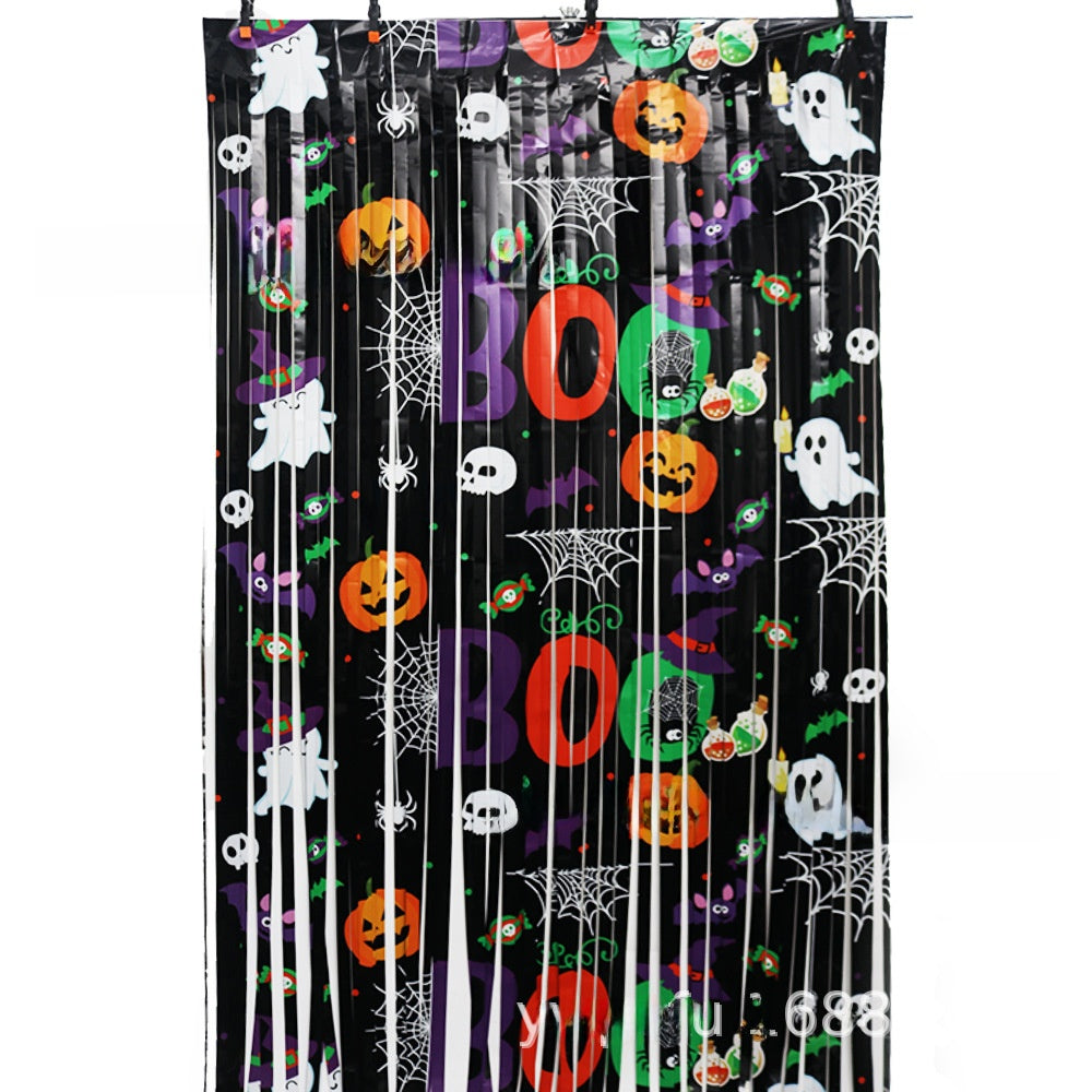 Halloween Decoration Curtain Bat Ghost Pumpkin Plastic Outdoor Party Prop