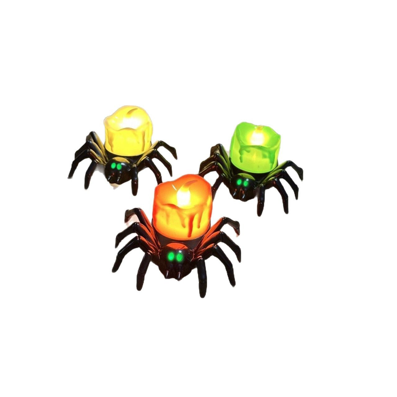Halloween Spider Candle Lamp Orange Plastic LED