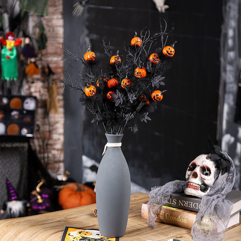 Women's Halloween Bouquet Black Plastic Pumpkin Design