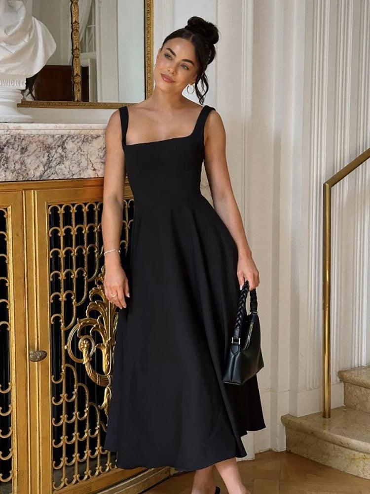 Women's Maxi Dress Blue Lightweight Fabric