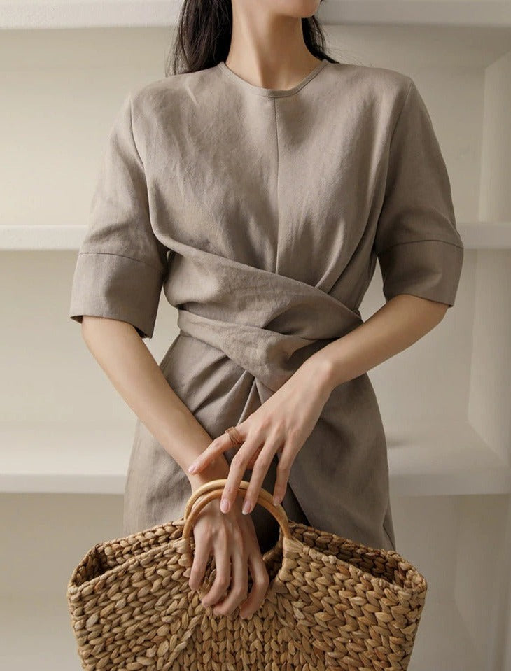 Women's Summer Dress White Cotton Blend Sleeveless A-Line