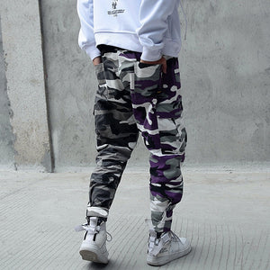 men camouflage cargo jogger pants teenager hip pop camo Harajuku trackpants male loose multi pocket high street harem sweatpants