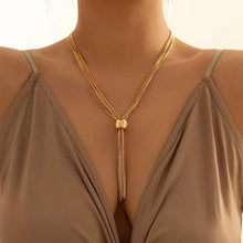 Load image into Gallery viewer, Modern Irregular Tassel Necklace for Women – Lightweight CCB and Copper Snake Chain Jewelry
