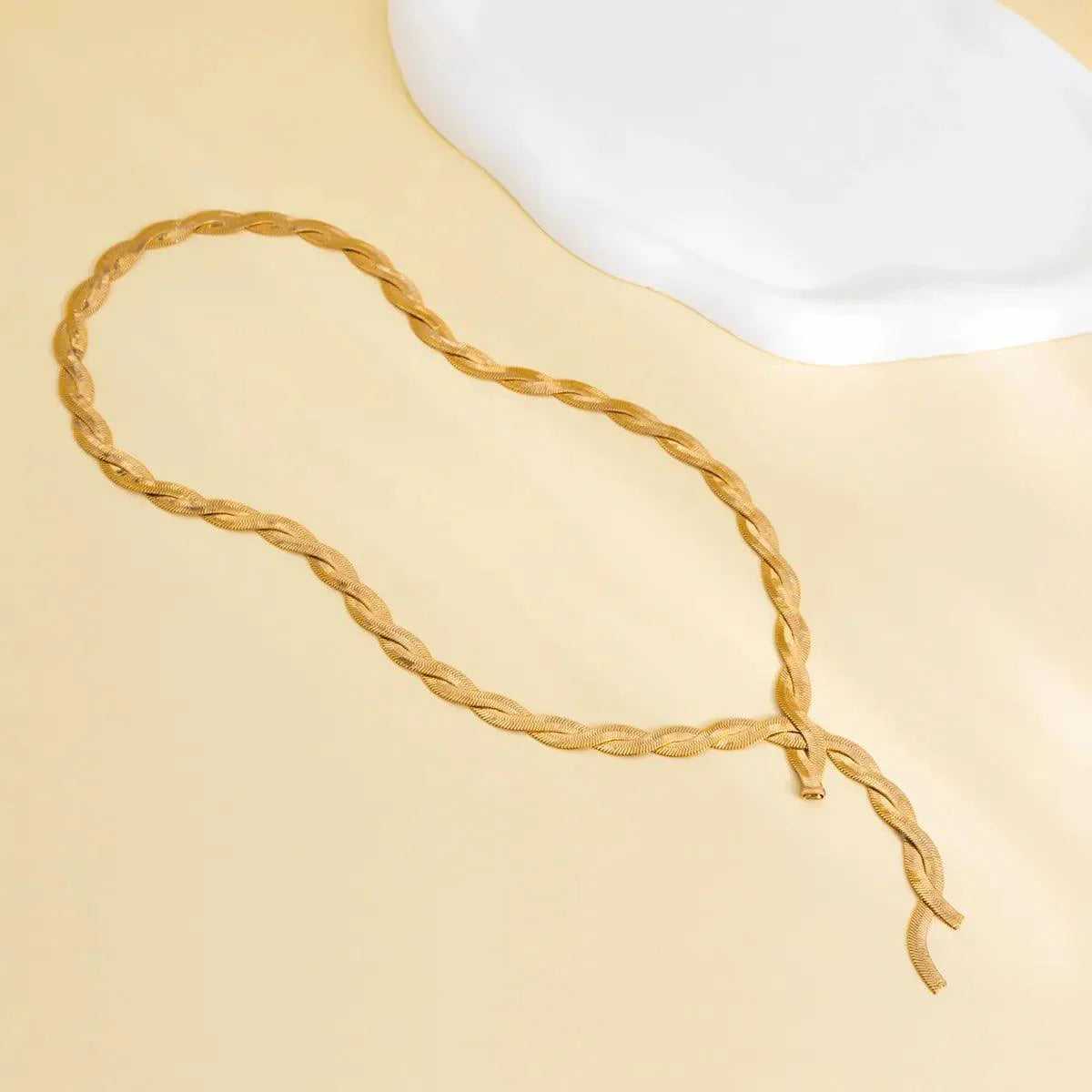 Modern Irregular Tassel Necklace for Women – Lightweight CCB and Copper Snake Chain Jewelry