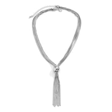 Load image into Gallery viewer, Modern Irregular Tassel Necklace for Women – Lightweight CCB and Copper Snake Chain Jewelry
