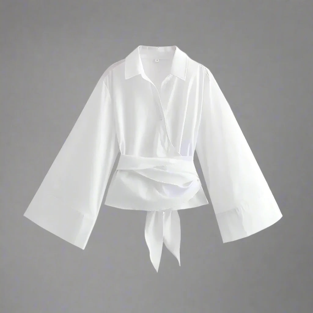 Women's Blouse Soft Fabric Kimono Long Sleeve Top