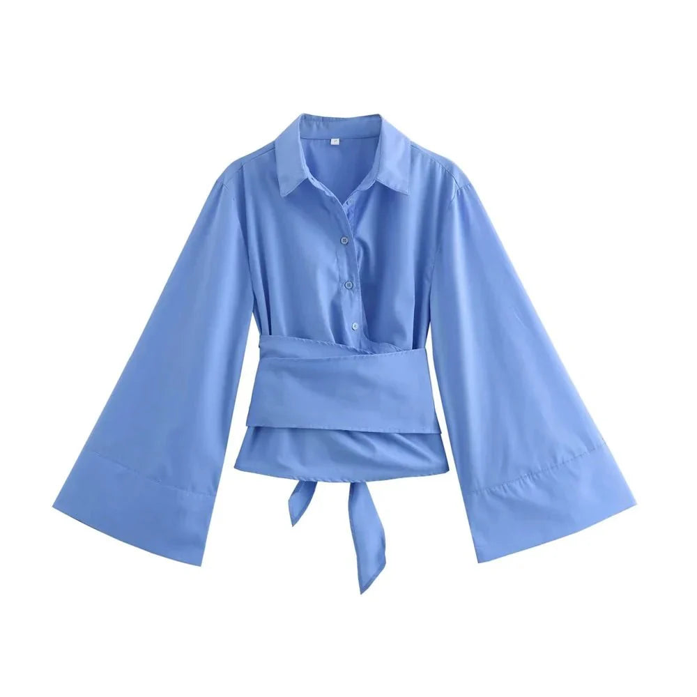 Women's Blouse Soft Fabric Kimono Long Sleeve Top