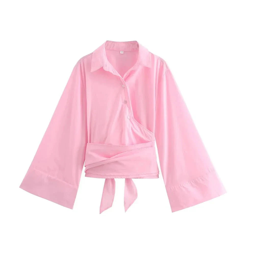 Women's Blouse Soft Fabric Kimono Long Sleeve Top