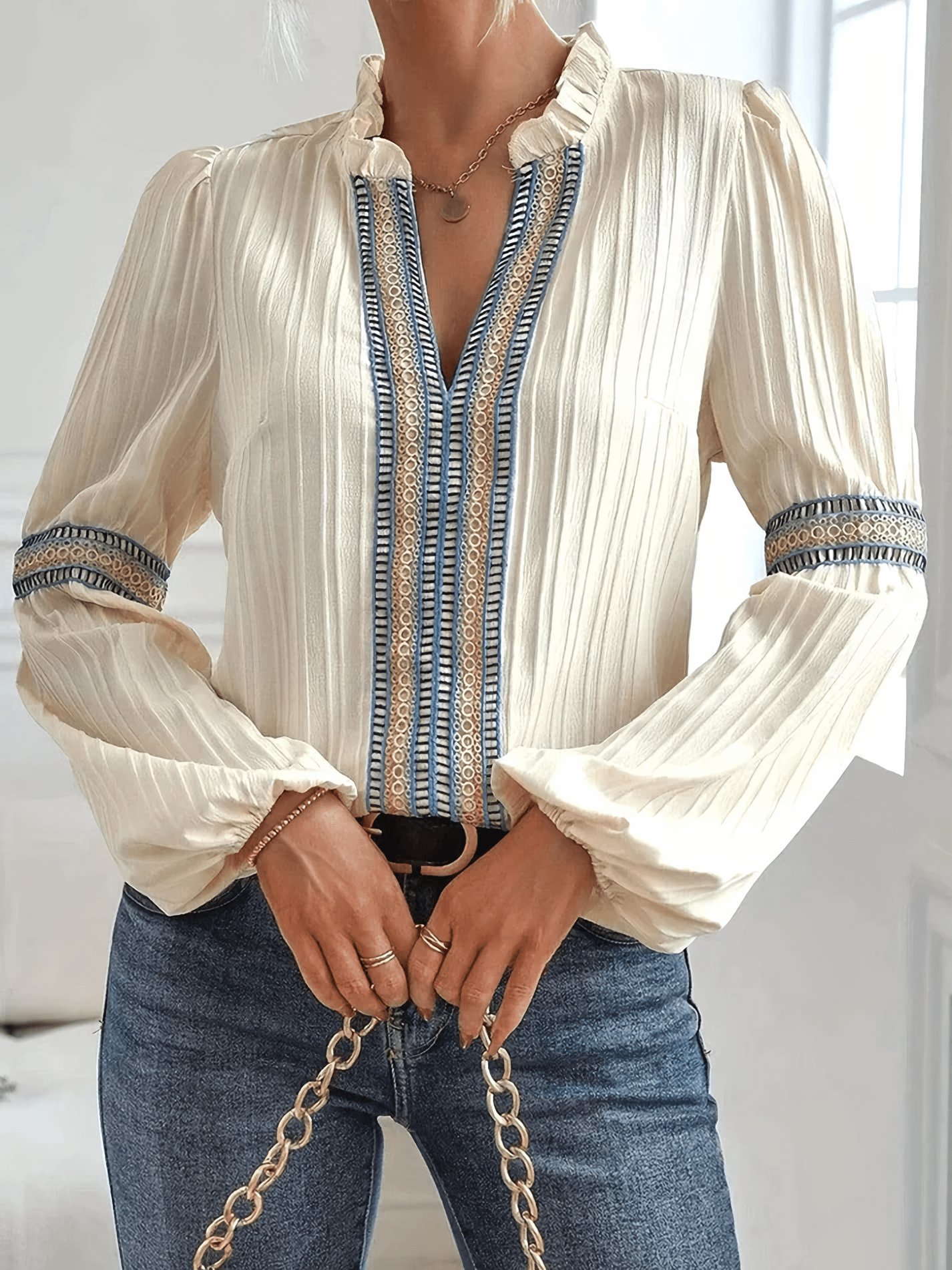 Women's Blouse Lightweight Long Sleeve Top