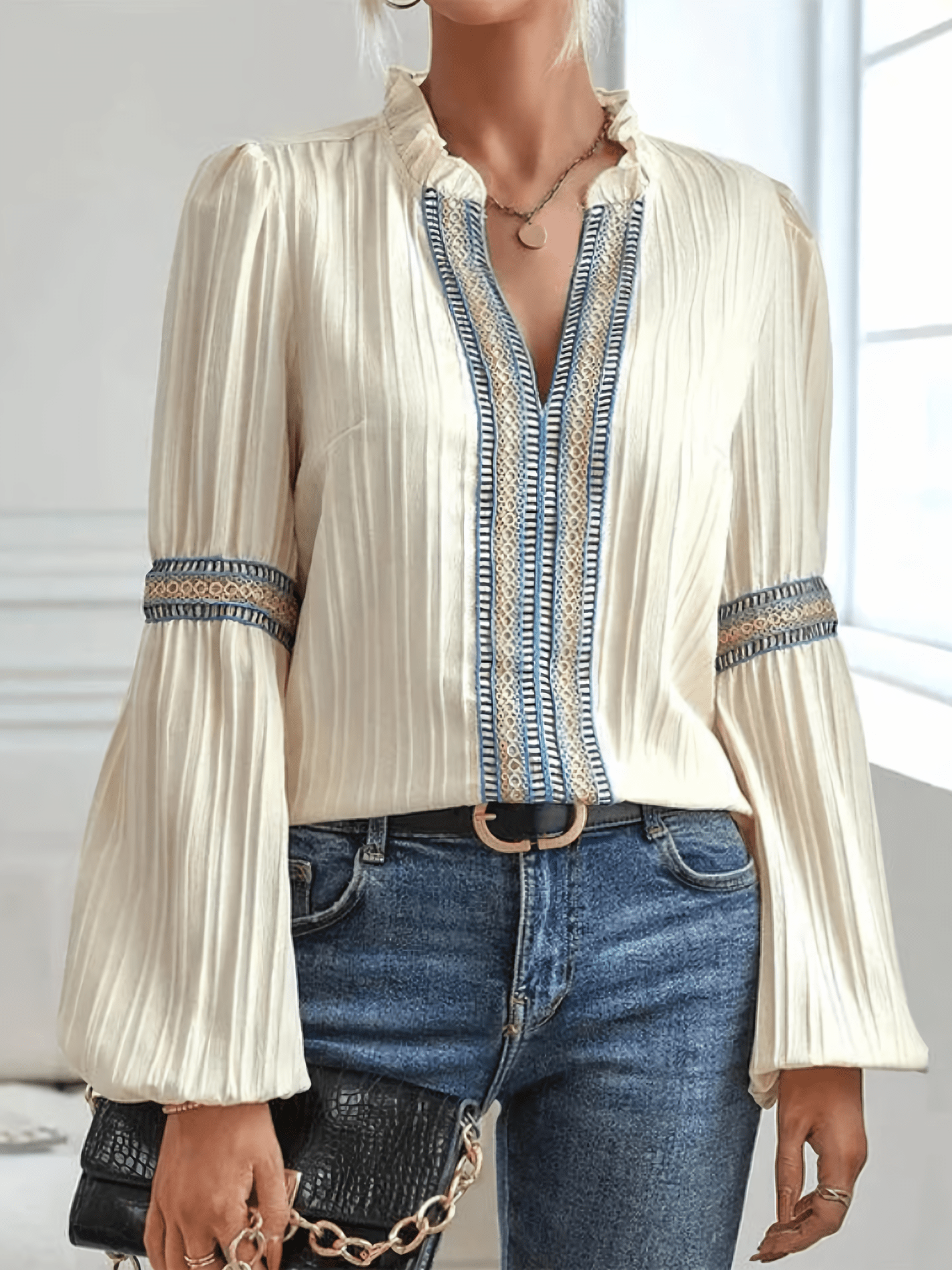Women's Blouse Lightweight Long Sleeve Top