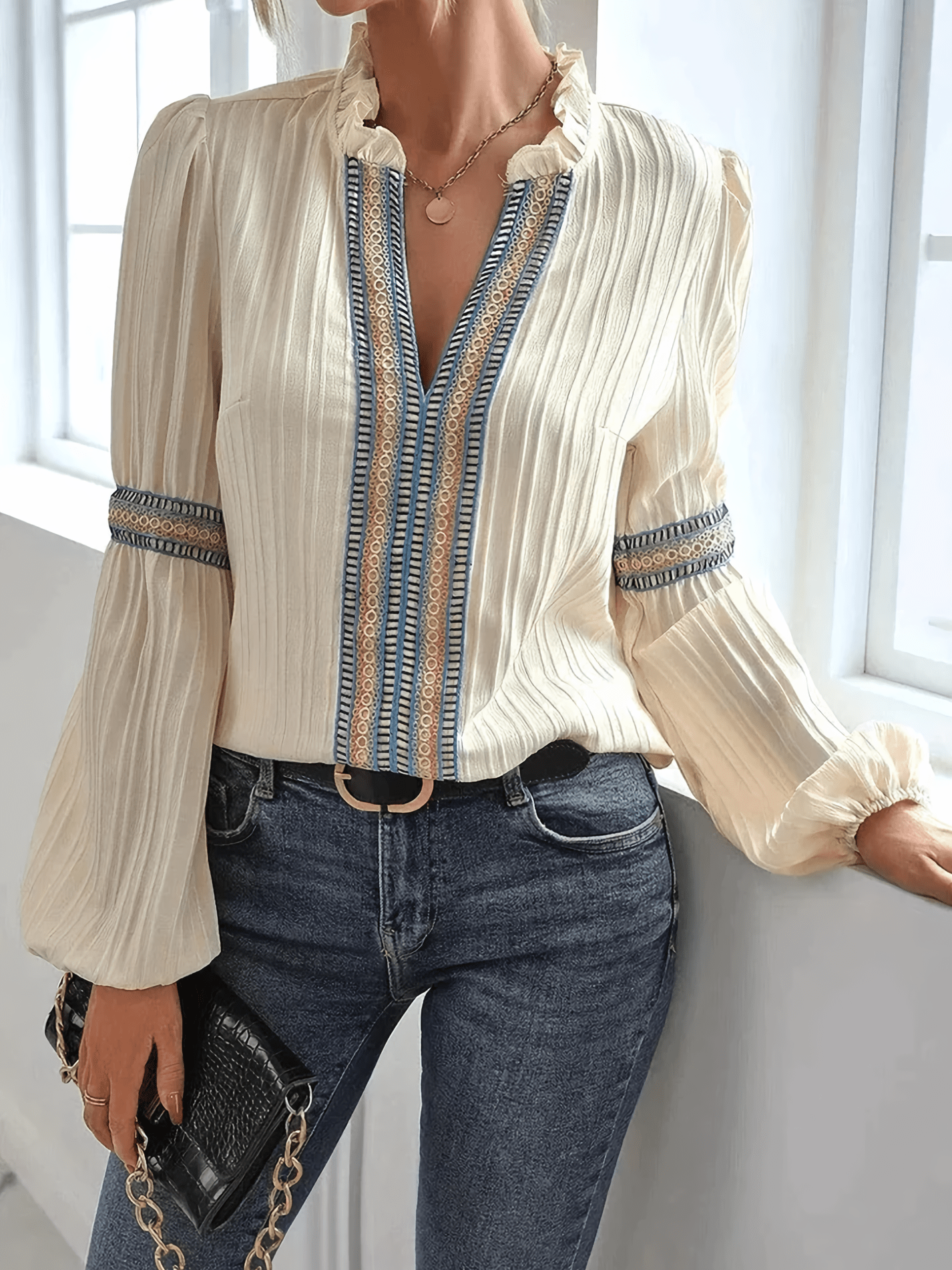 Women's Blouse Lightweight Long Sleeve Top