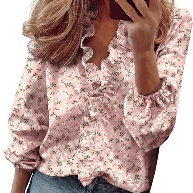 Women's Blouse Soft Fabric Long Sleeve Top