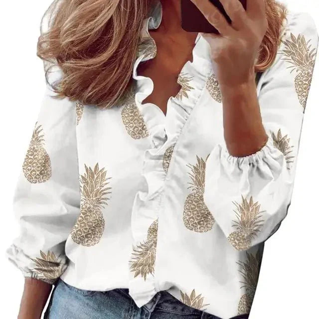 Women's Blouse Soft Fabric Long Sleeve Top