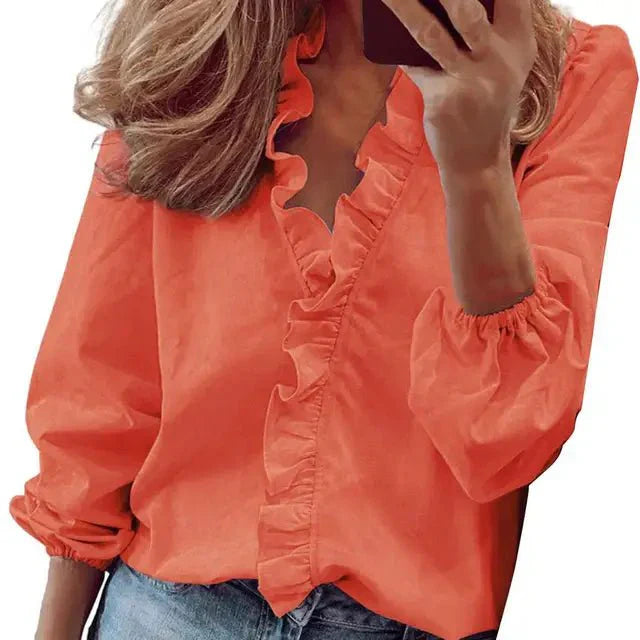 Women's Blouse Soft Fabric Long Sleeve Top