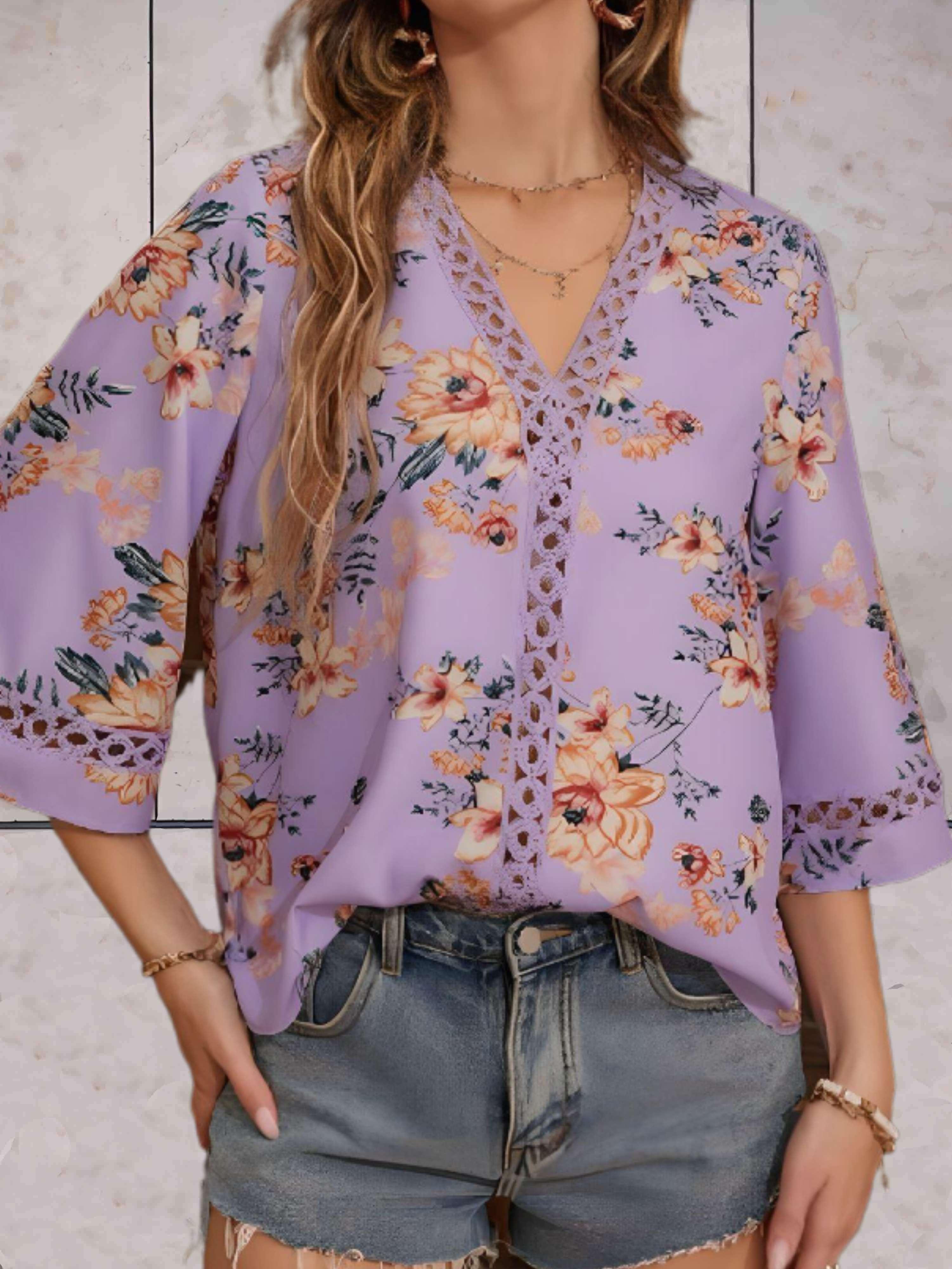Women's Blouse Floral Pattern Lightweight