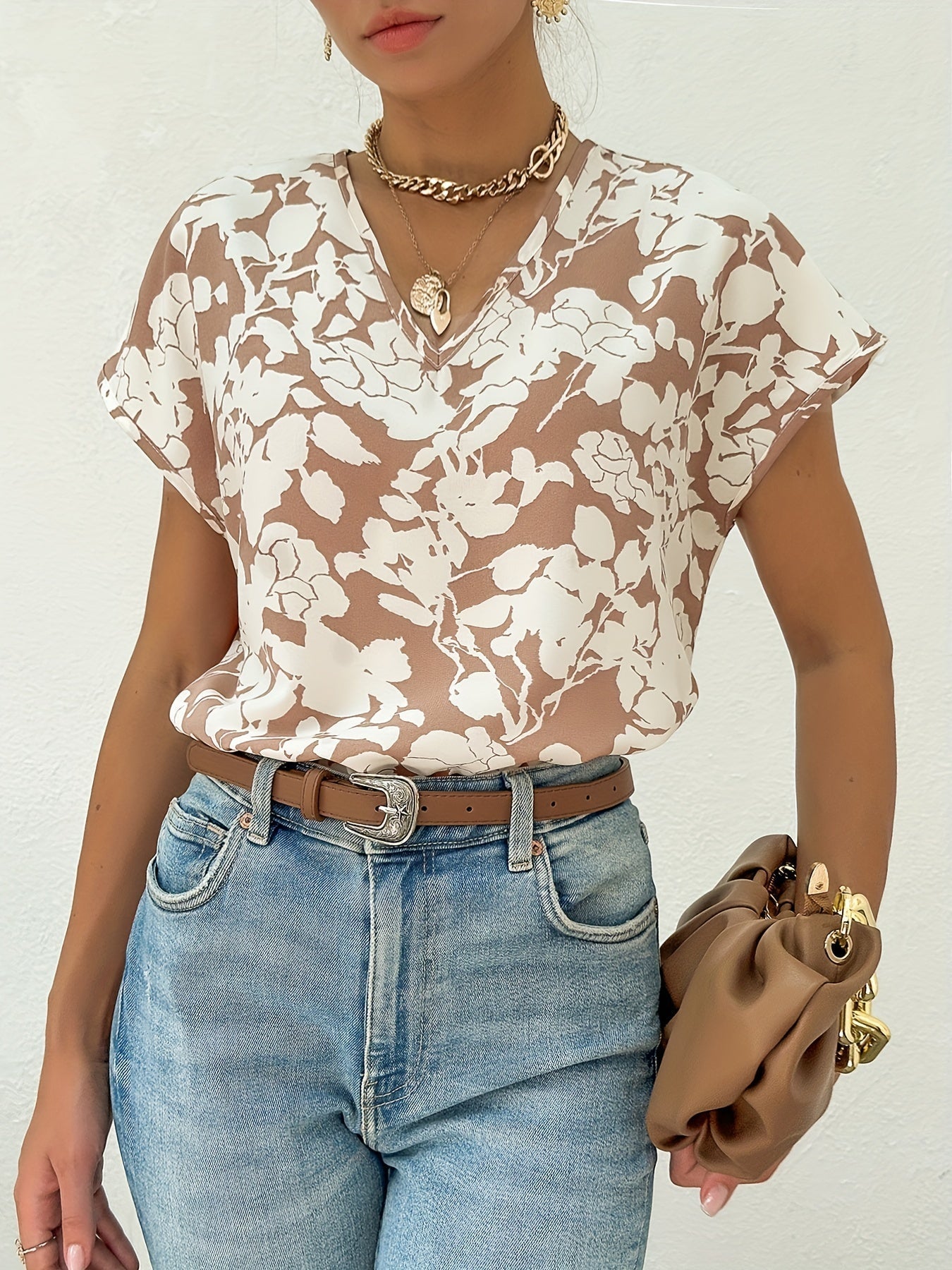 Women's Blouse Floral Pattern Lightweight Summer Top
