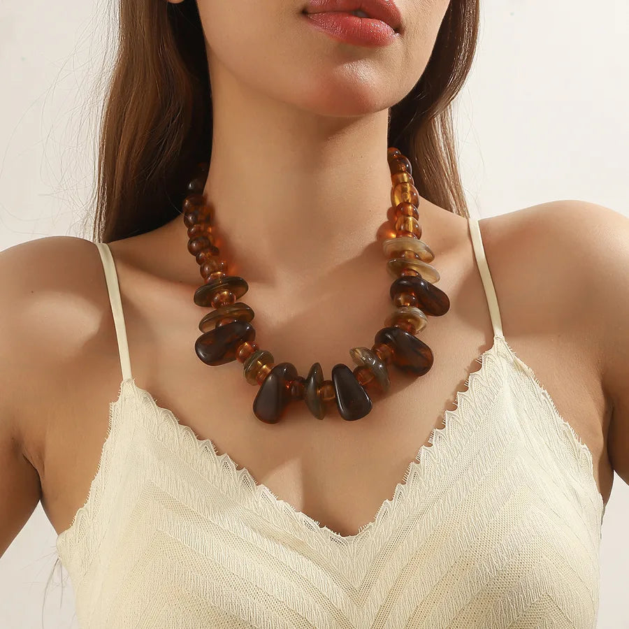 Unisex Irregular Necklace Multicolor Acrylic Geometric