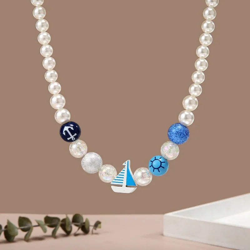 Women's Pendant Necklace White Imitation Pearl Geometric Design