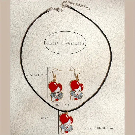 Women's Clown Jewelry Set Necklace and Earrings for Women Alloy