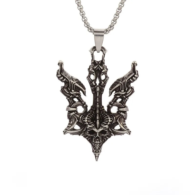 Unisex Retro Cartoon Character Necklace Silver Alloy