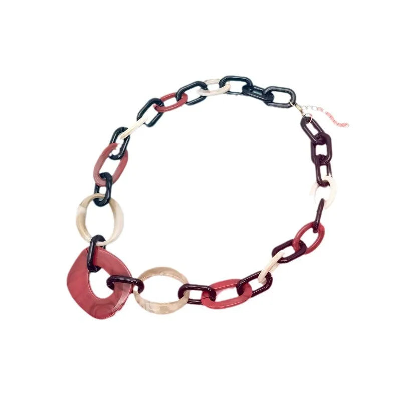 Women's Necklace Geometric Pattern Handmade Acrylic