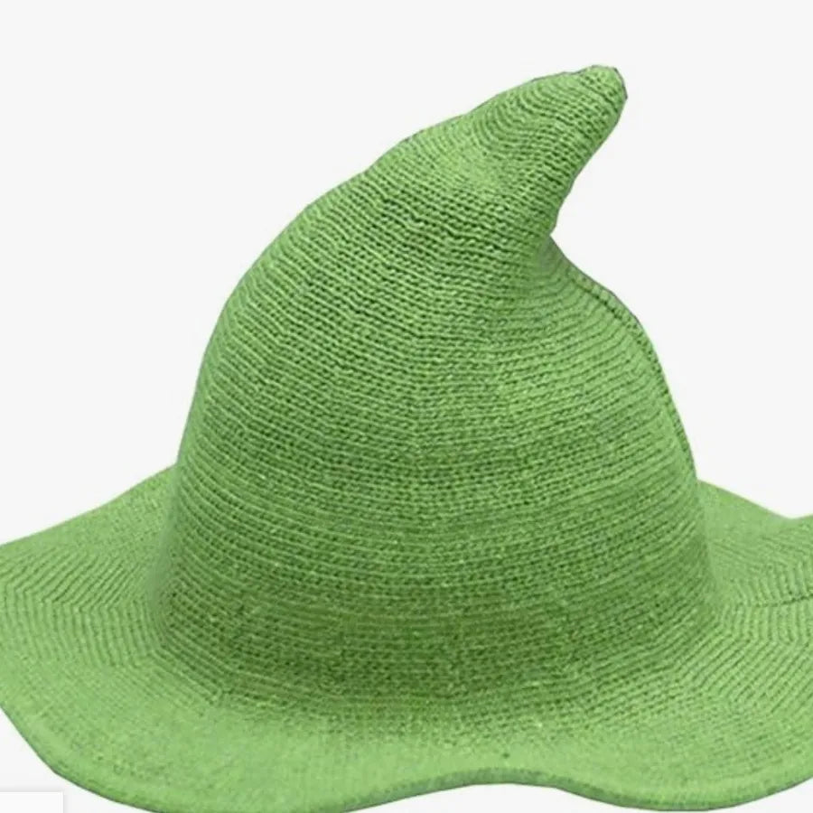 Women's Witch Hat Black Breathable Knitted Cotton Foldable for Halloween