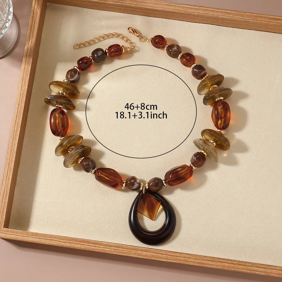 Women's Necklace Waterdrop Acrylic Beaded Oversized Design