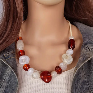 Women's Pendant Necklace Geometric Acrylic Handmade Fashion Jewelry