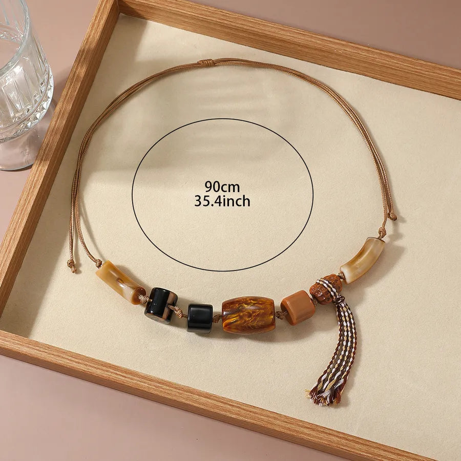 Women's Necklace Geometric Pattern Resin Adjustable Wax Rope