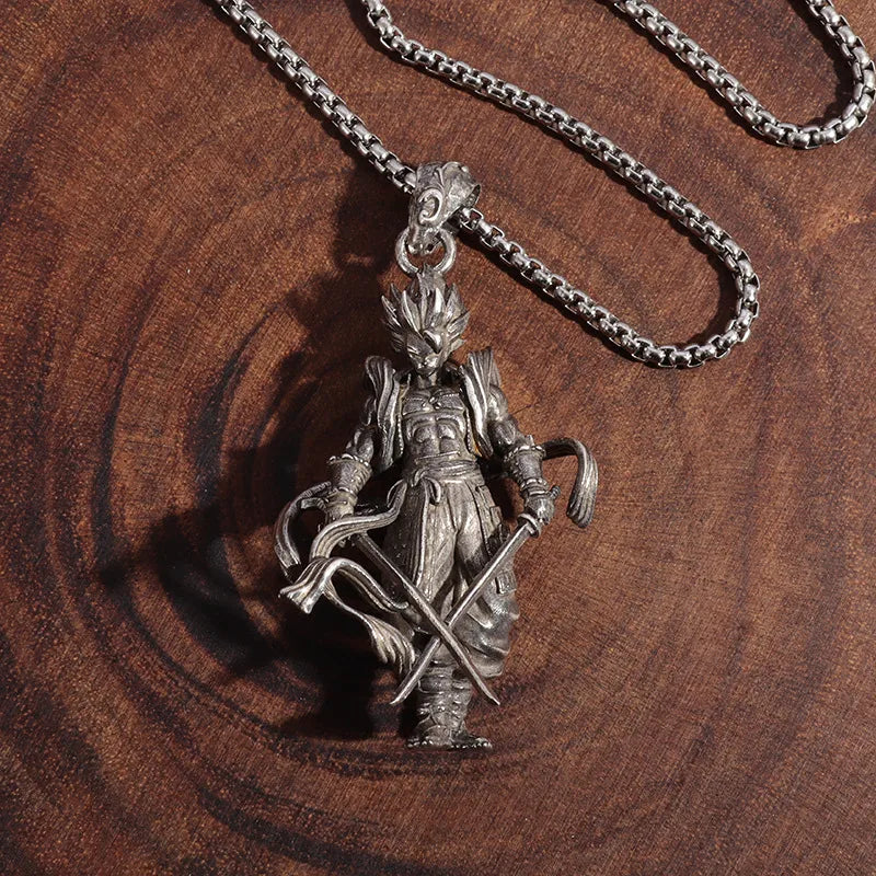 Unisex Retro Cartoon Character Necklace Silver Alloy