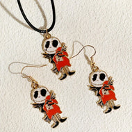 Women's Halloween Jewelry Set Skull Design Zinc Alloy Necklace and Earrings