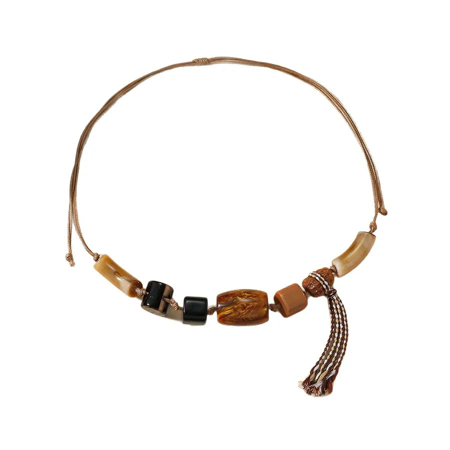 Women's Necklace Geometric Pattern Resin Adjustable Wax Rope