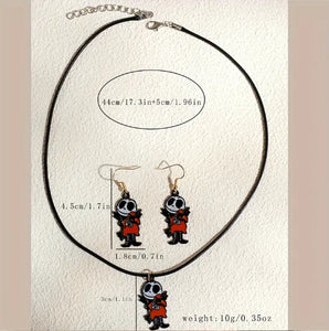 Women's Halloween Jewelry Set Skull Design Zinc Alloy Necklace and Earrings
