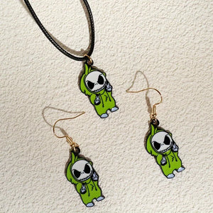 Women's Skull Earrings Set Black Alloy Halloween Jewelry