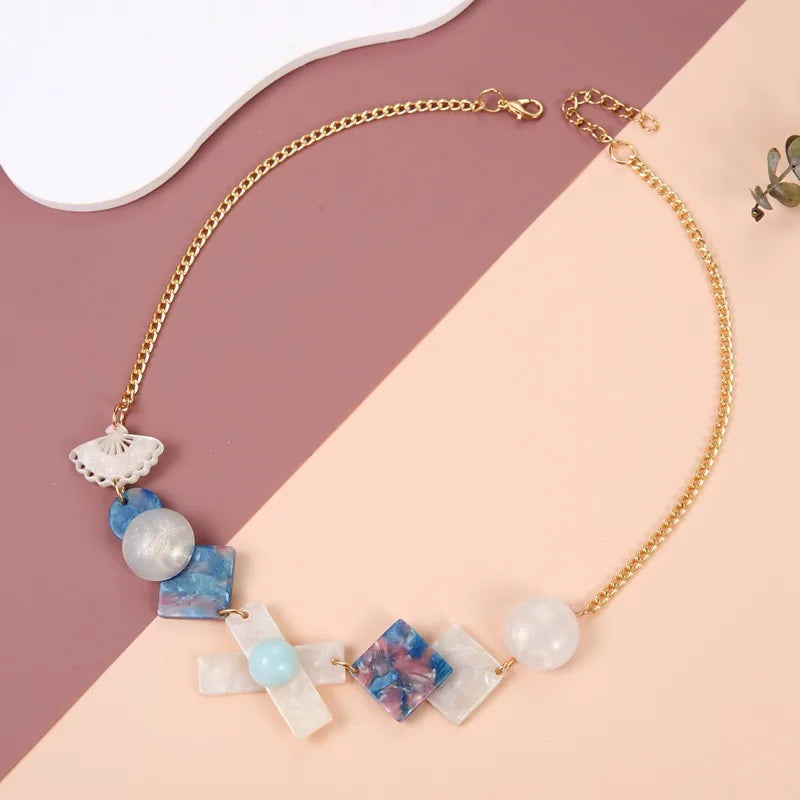 Women's Pendant Necklace Colorful Acrylic Geometric Design