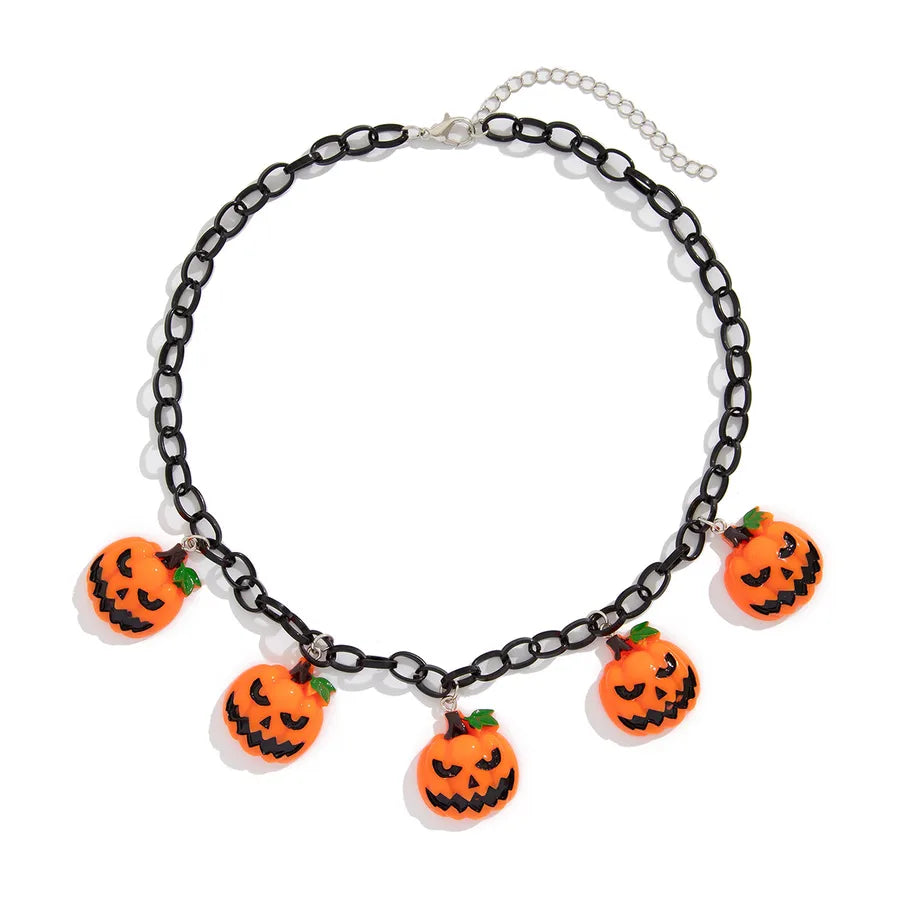 Unisex Necklace Pumpkin Head U-Shape Plastic Iron Hip-Hop Style