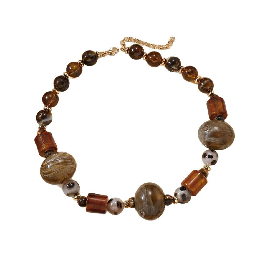 Women's Necklace Coffee Acrylic Minimalist Geometric