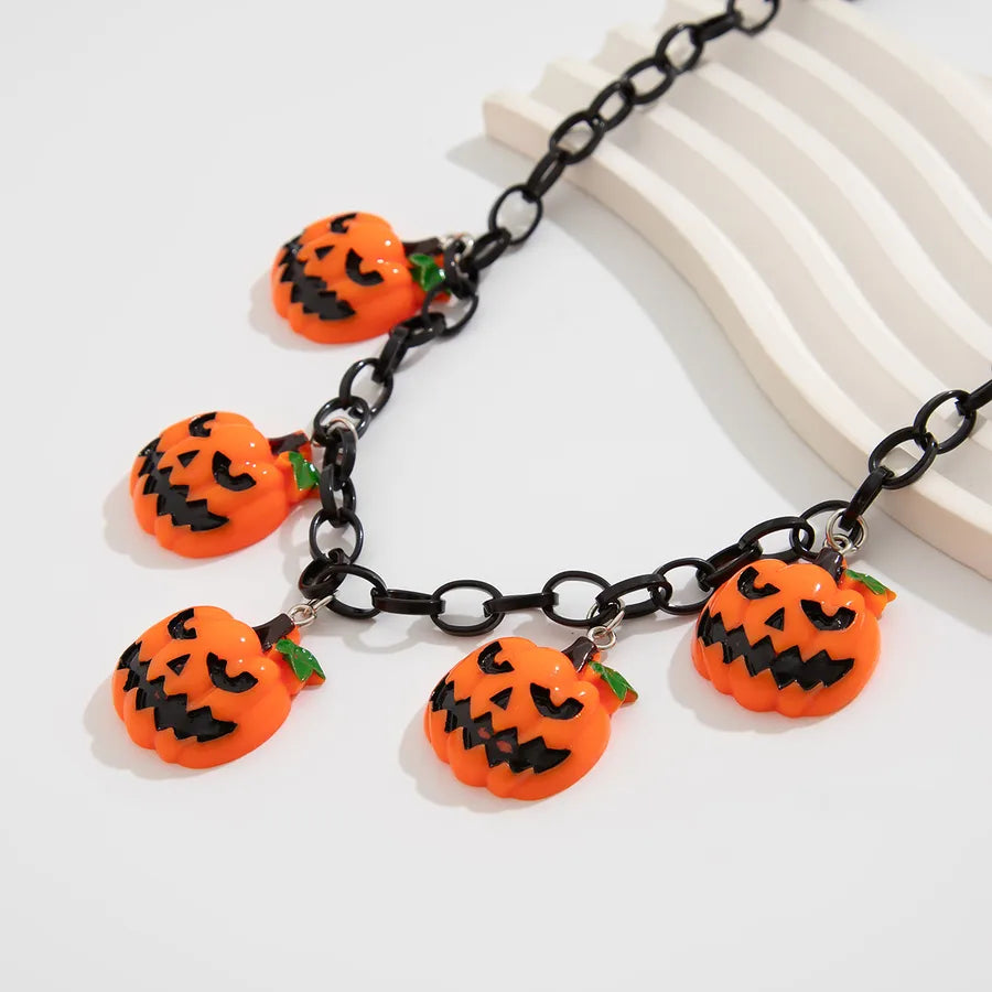 Unisex Necklace Pumpkin Head U-Shape Plastic Iron Hip-Hop Style