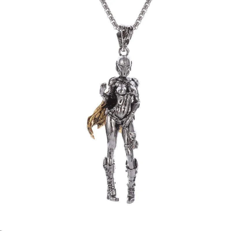 Unisex Retro Cartoon Character Necklace Silver Alloy