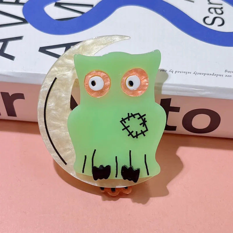 Women's Owl Brooch Pin Acrylic Animal Design Lightweight Fashion Accessory