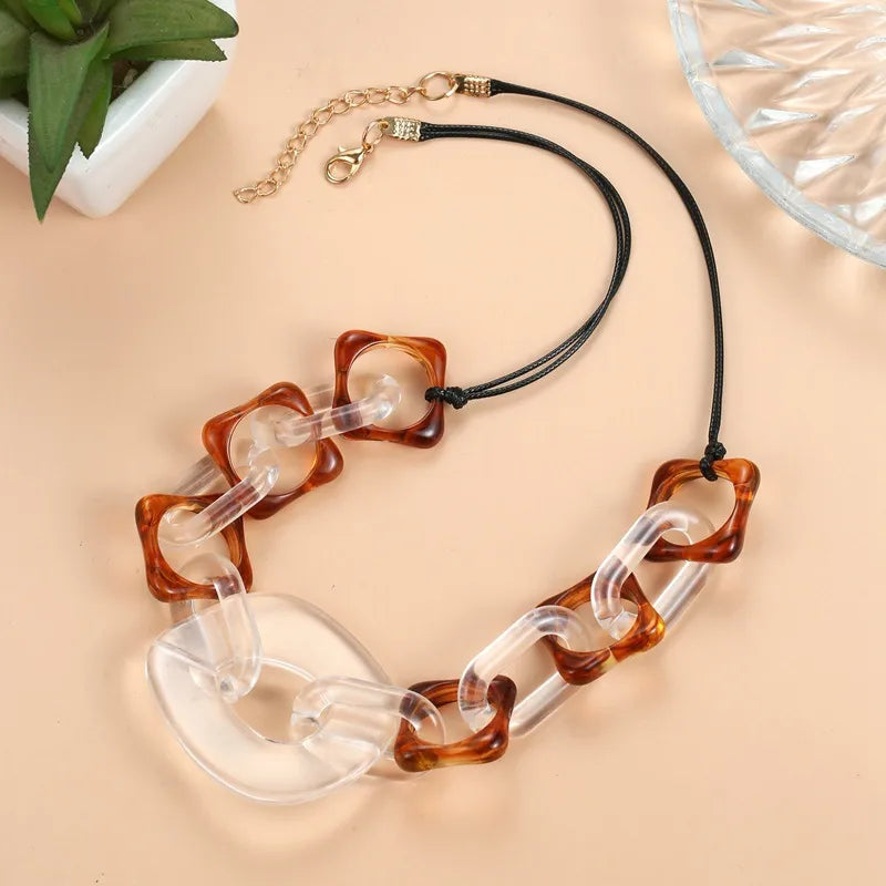 Women's Pendant Necklace Geometric Acrylic Handmade