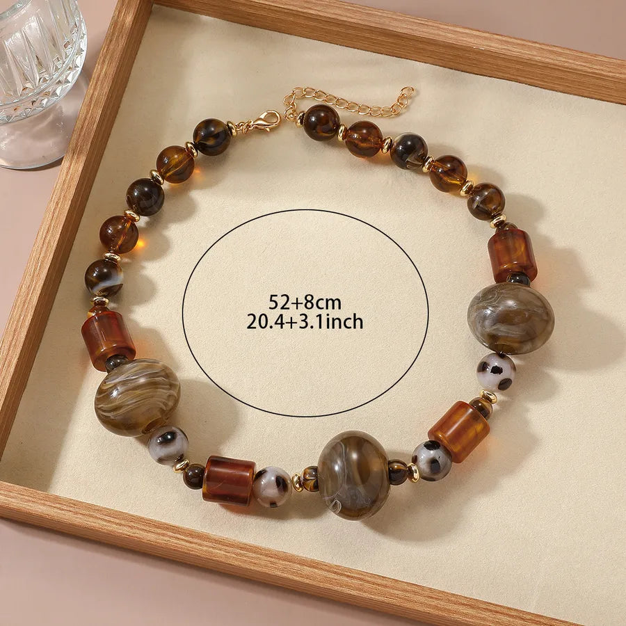 Women's Necklace Coffee Acrylic Minimalist Geometric