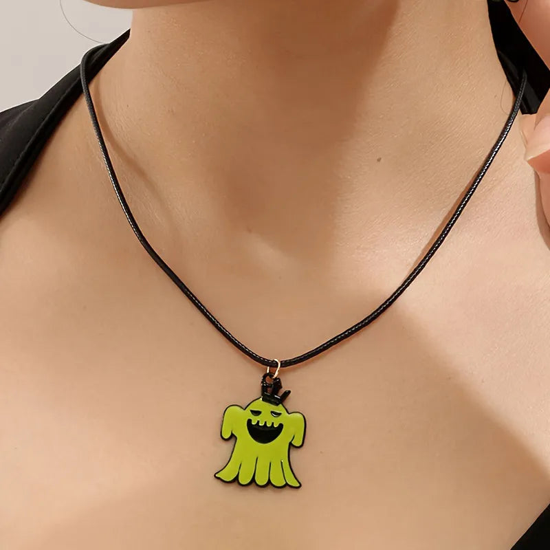 Women's Ghost Pendant Necklace and Earring Set Zinc Alloy