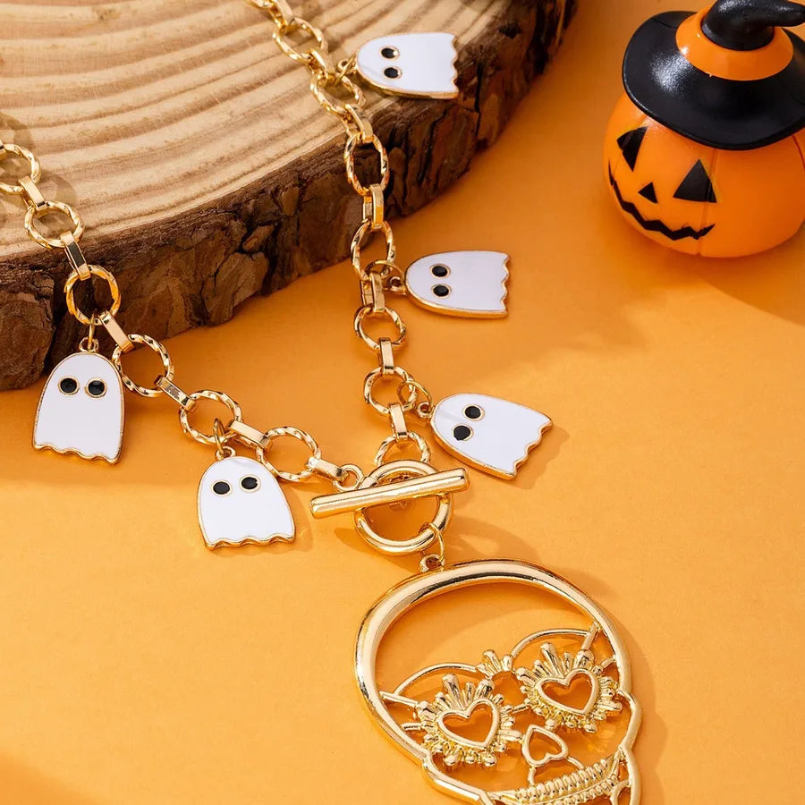 Women's Skeleton Ghost Necklace Silver Zinc Alloy Unique Jewelry