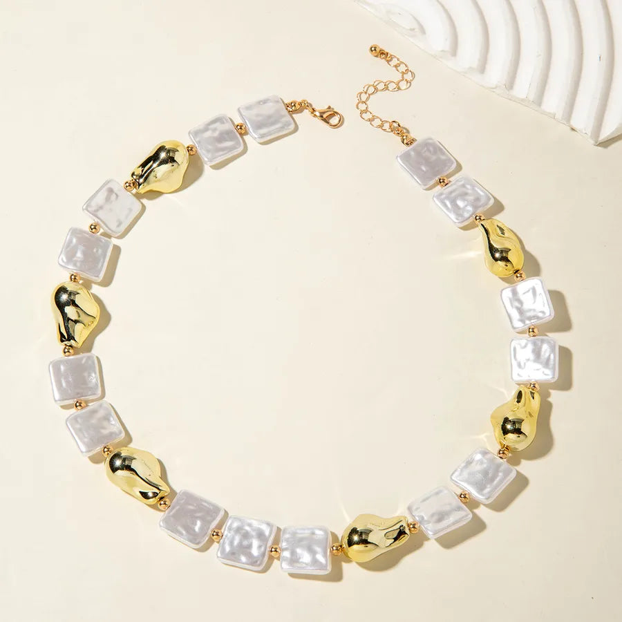 Women's Pearl Necklace and Earring Set White Imitation Pearl Geometric Design