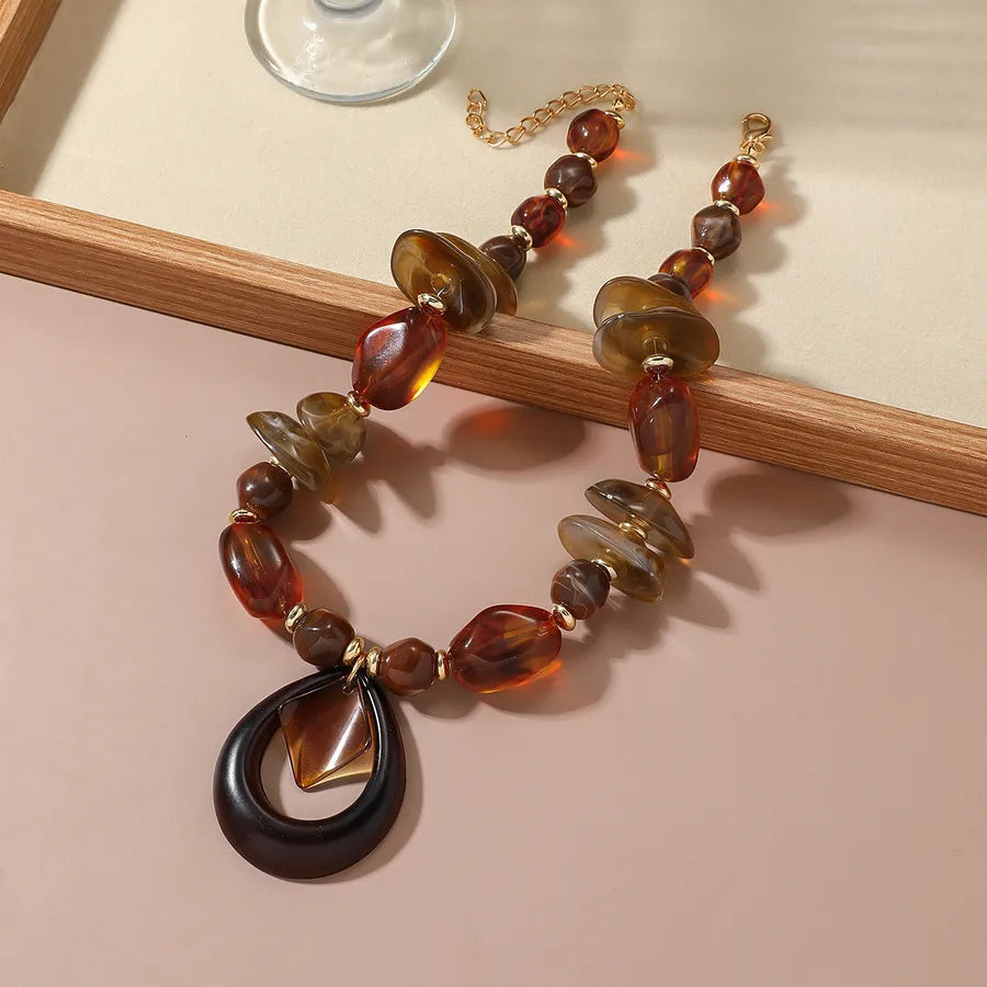 Women's Necklace Waterdrop Acrylic Beaded Oversized Design