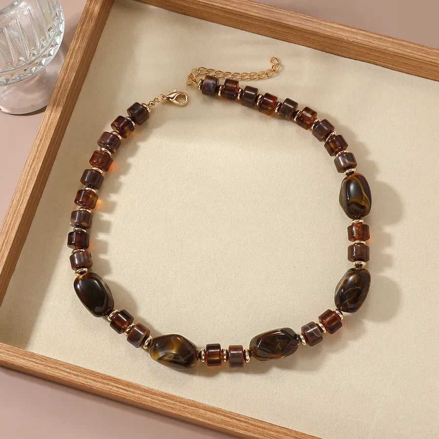 Women's Necklace Coffee Acrylic Geometric Minimalist Design