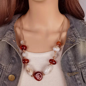 Women's Pendant Necklace Geometric Acrylic Handmade Fashion Jewelry