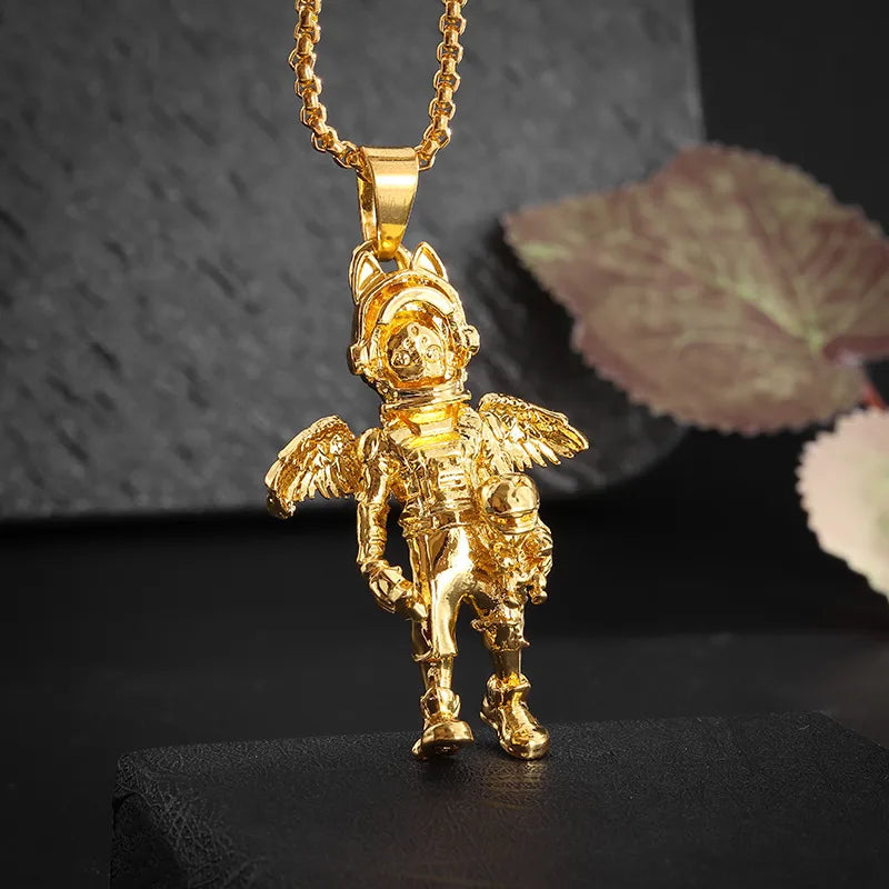 Unisex Retro Cartoon Character Necklace Silver Alloy